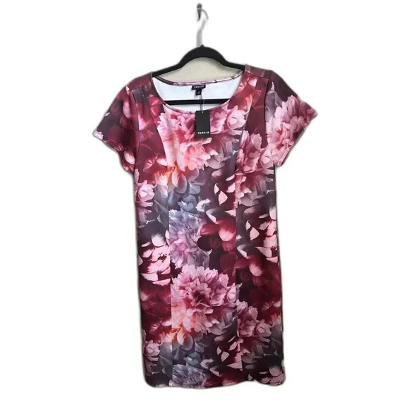 NWT Torrid Multi Floral Scuba Knit Dress, Plus Mini Dress, Size 12 - Picture 3 of 7